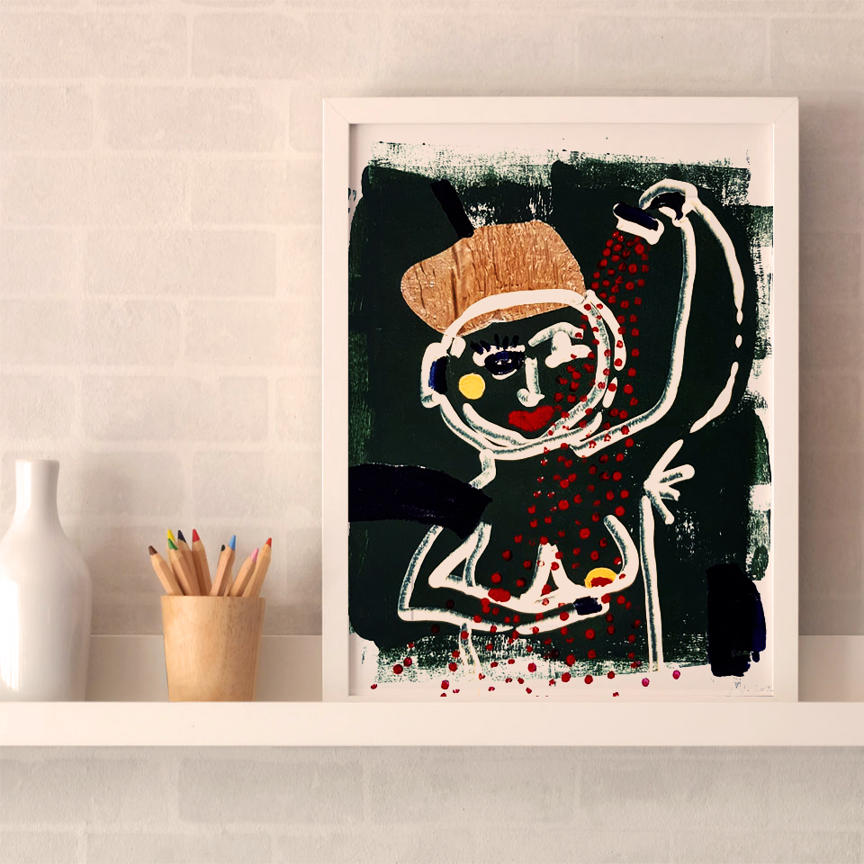 acrylic painting on paspart paper